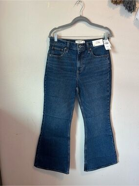Abercrombie & Fitch Dark Blue High Rise Flare Jean
